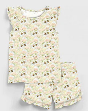 Sweet Summer Bee Happy - Bamboo Flutter Sleeve & Shorts Lounge Set