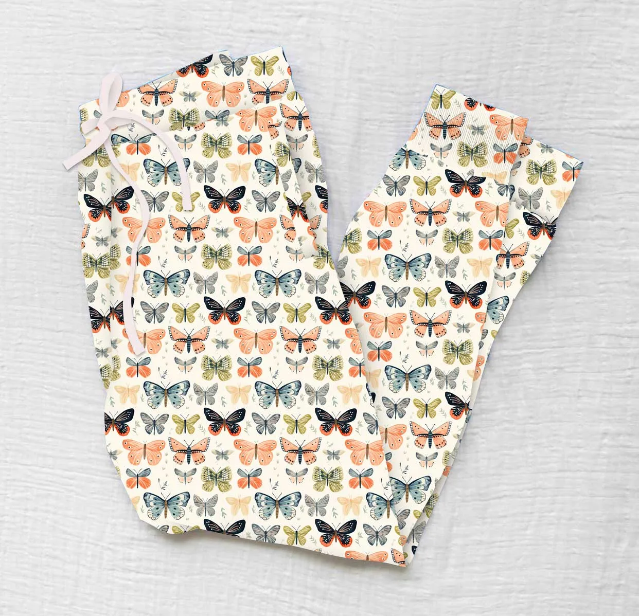 Sweet Summer Wings of a Butterfly - Women's Bamboo Lounge Joggers