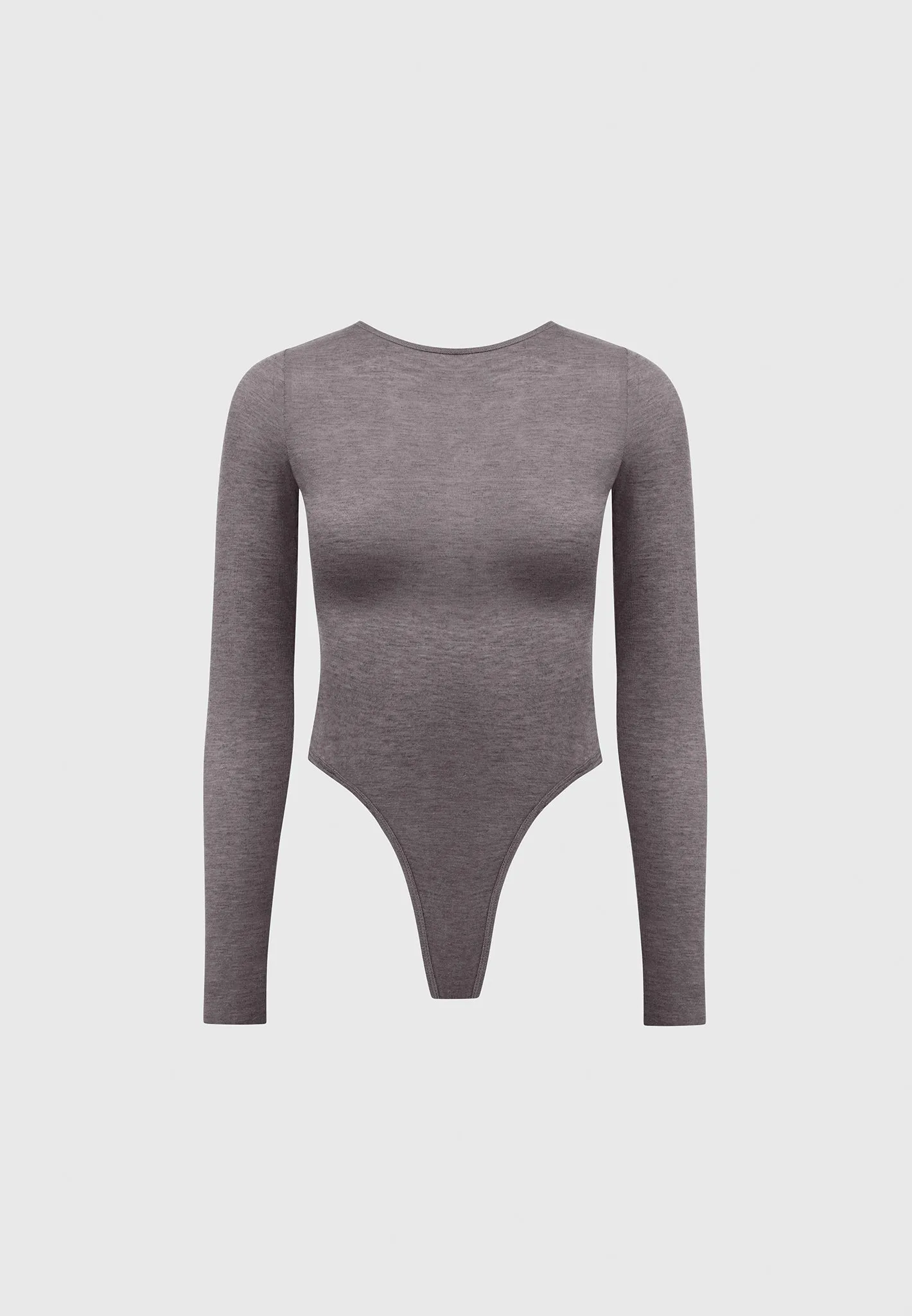 Éternelle Sheer Long Sleeve Bodysuit - Grey