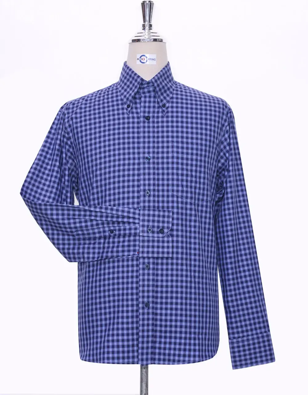 This Shirt Only -  Blue Gingham Check Shirt Size M