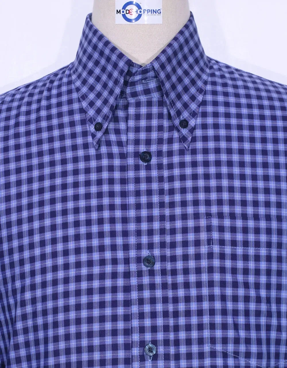 This Shirt Only -  Blue Gingham Check Shirt Size M