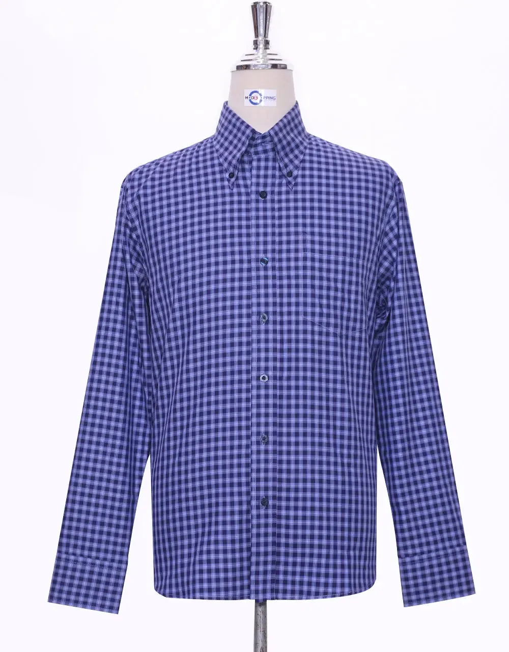 This Shirt Only -  Blue Gingham Check Shirt Size M