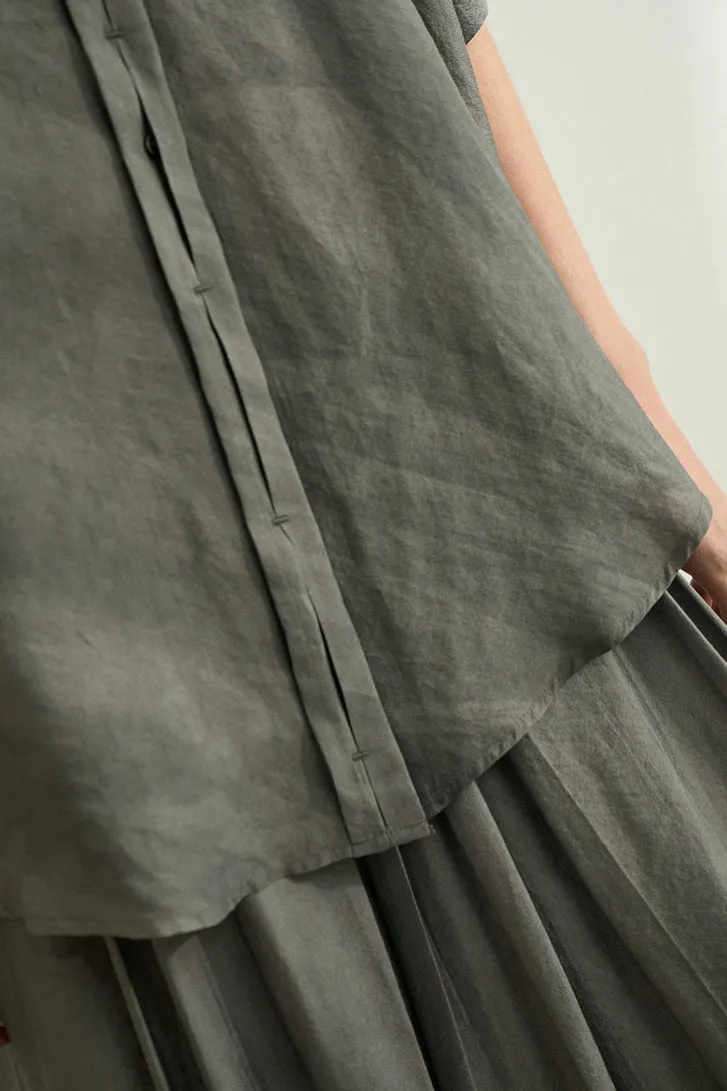 Viscose blend loose shirt | 3 color