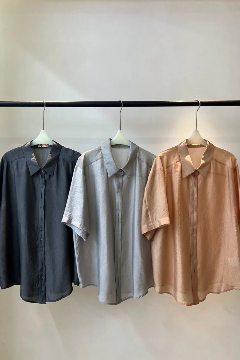Viscose blend loose shirt | 3 color