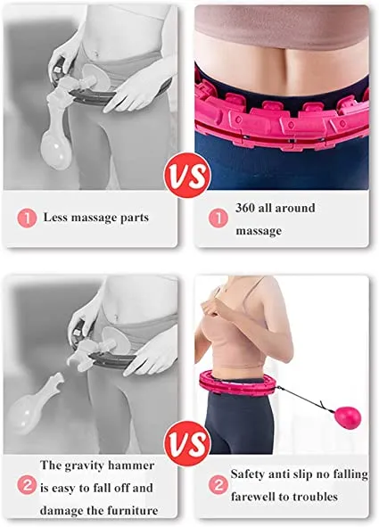 Weighted Smart Hula Hoop That Will not Fall, Smart 24 Sections Detachable Hoola Hoop, Suitable for Adults and Children